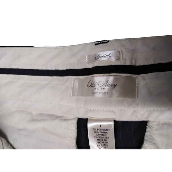 Old Navy Black Striped Low Waisted Mid-calf Dress Pants Size 4 - Picture 4 of 5